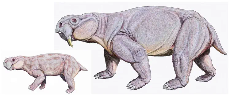 Вимерлий світ | Dinodontosaurus Реконструкція зовнішнього вигляду молодої та дорослої особини динодонтозавра (Dinodontosaurus tener)